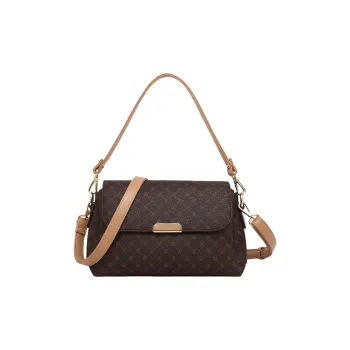 PESASRIE PVC One Shoulder Handbag Women's Coffee