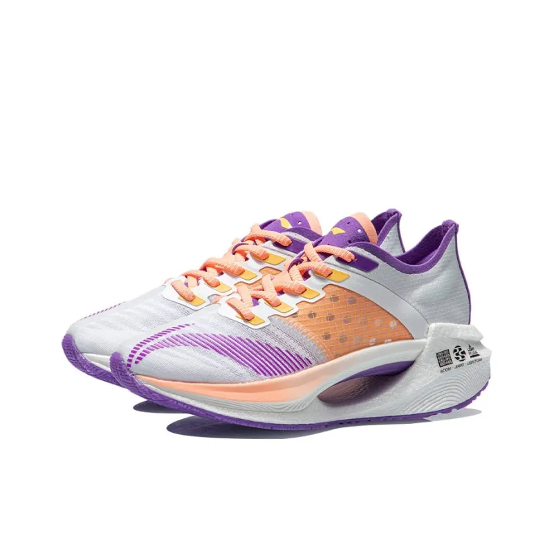LiNing Jueying Cushioning Anti-Slip And Wear-Resistant Low-Top Running Shoes Women's White Purple-2