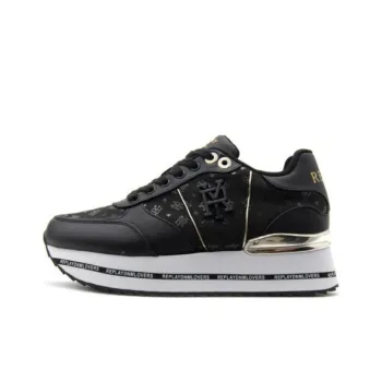REPLAY Anti Slip Wear Resistant Low Top Casual Shoes Women's Black Gold