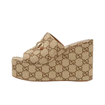 GUCCI Horsebit Slip Resistant Slide Slippers 10.4cm Women's Brown