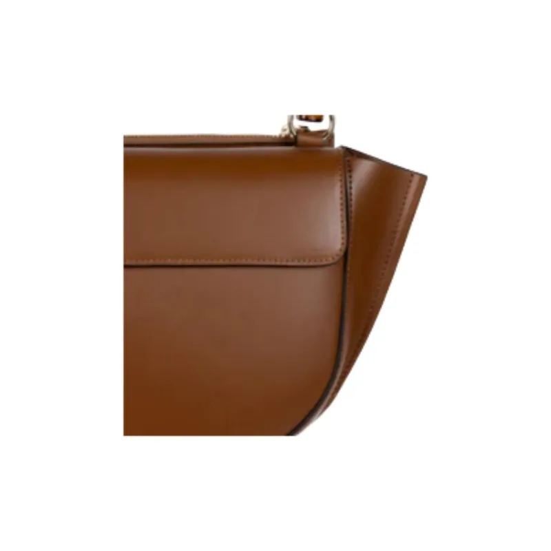 Wandler Cow Leather Shoulder Bag, Crossbody Bag, Handbag Mini Women's Brown-3
