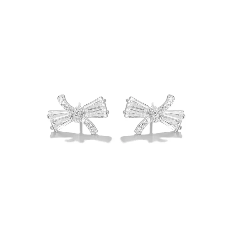 Clect 925 Sterling Silver, Synthetic Cubic Zirconia Stud Earrings Women's-0