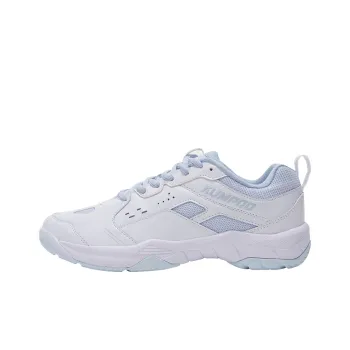KUMPOO Cushioning Breathable Support Low Top Badminton Shoes Unisex White Light Blue