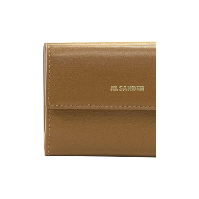 JIL SANDER Leather Wallet Women's Light Brown-3