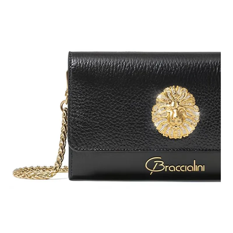 Braccialini Leather Wallet Women's Black-4