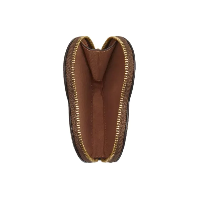COACH Leather Coin Purse Mini Women's Tan-1