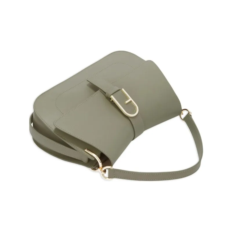 Furla Calfskin Shoulder Bag, Crossbody Bag, Handbag Medium Size Women's Green-2