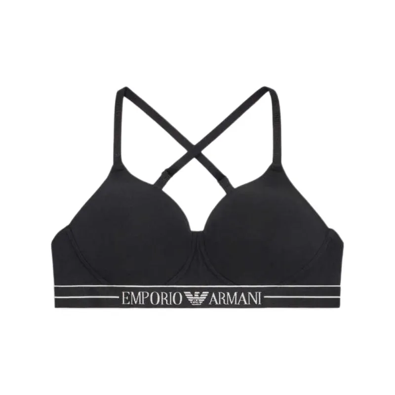 EMPORIO ARMANI Asv Organic cotton Padded Triangle Bra With Logo Underband-0