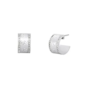 MICHAEL KORS Pavé Logo Huggie Hoop Earrings