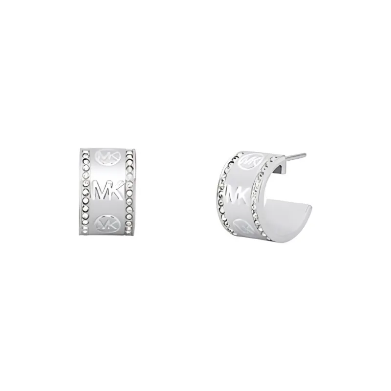 MICHAEL KORS Pavé Logo Huggie Hoop Earrings-0