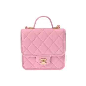 CHANEL 22K Autumn And Winter Cow Leather Tofu Bag Shoulder Bag Crossbody Bag Handbag Women's Coral Pink