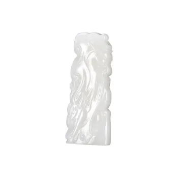 Treasure Handlebar Piece White Jade/Pale Greenish White Jade Men's