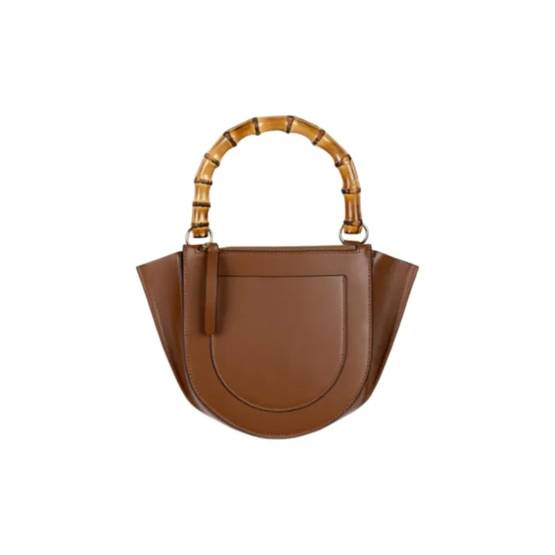 Wandler Cow Leather Shoulder Bag, Crossbody Bag, Handbag Mini Women's Brown-2