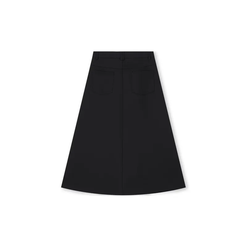 BONELESS Casual Long Skirt Women's Black-1