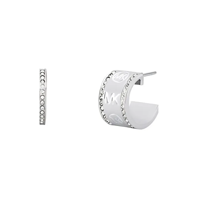 MICHAEL KORS Pavé Logo Huggie Hoop Earrings-2