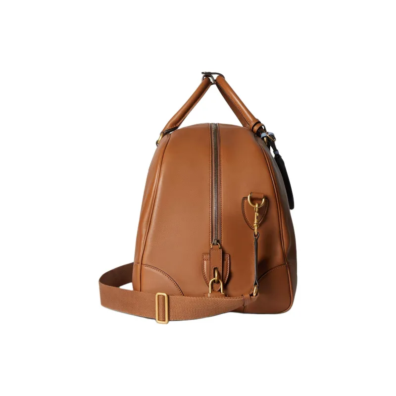 GUCCI GG Emblem Leather Travel Bag Men's Brown-2