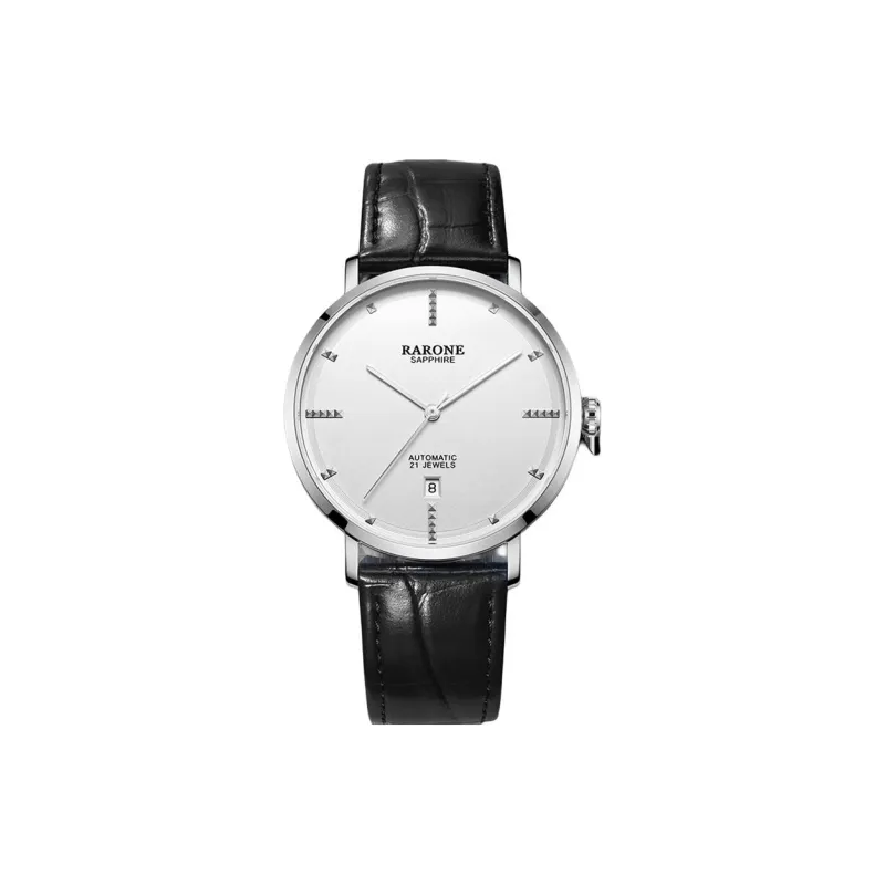 RARONE Master Collection Elegance Mechanical Movement Genuine Leather Strap Watch Men's Watches White Dial-17