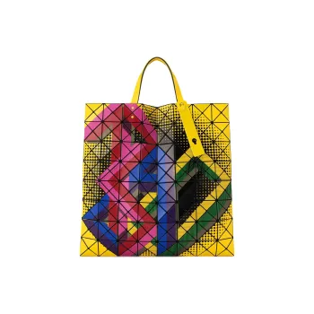 ISSEY MIYAKE Polyvinyl Chloride Resin Tote Bag, Shopping Bag, Handbag Women's Yellow & Multicolor