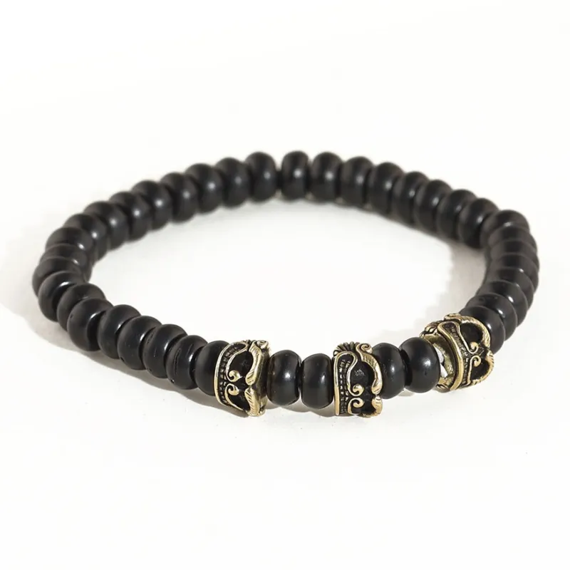 Three Treasures Coconut Shell Beads Bracelets Unisex-0