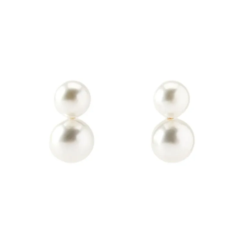 ZARA Metal Earrings Women's White-0
