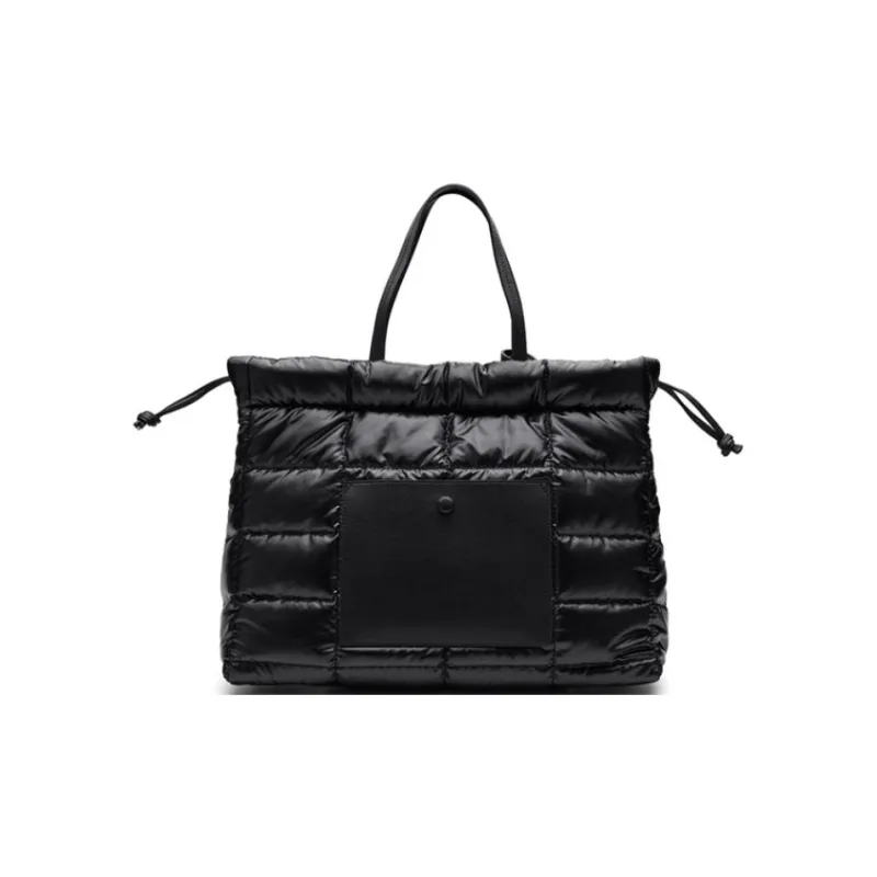 HAZZYS Polyurethane Tote Bag, Shopping Bag, Shoulder Bag, Handbag Tubas Women's Black-3