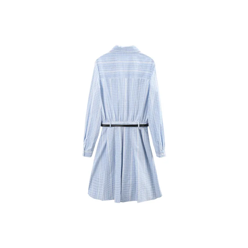 A Paradise For Awakening Long Sleeved Dress Women's Blue-1