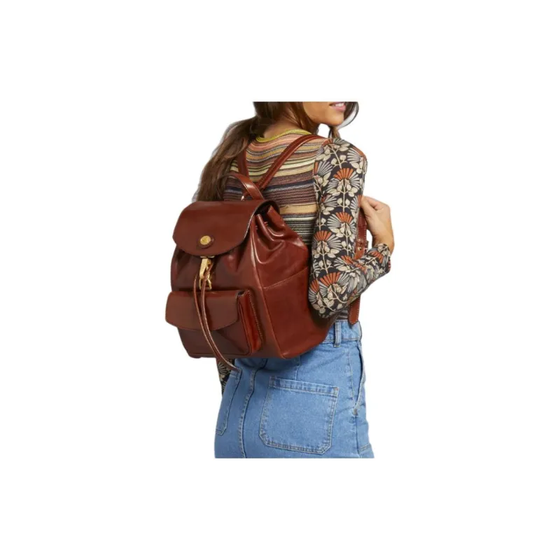 THE BRIDGE Leather Backpack Women's Brown-4