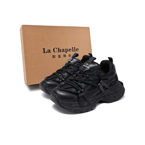La Chapelle Wear Resistant Low Top Chunky Sneakers Women's Black