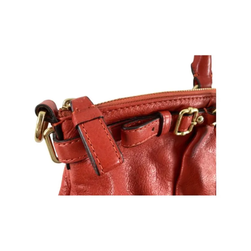 COACH Lindsey Leather Shoulder Bag Crossbody Bag Handbag Large Size Women's Brass Mosaic Color-3