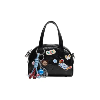 JACD PU Shoulder Bag Crossbody Bag Handbag Regular Women's Black/Oat/Optical White