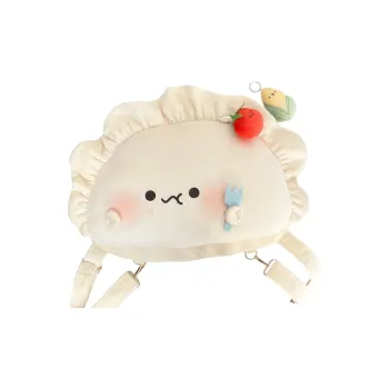 RIZHI STORE Crystal Ultra Soft Dumpling Bag Backpack Regular Unisex Ecru