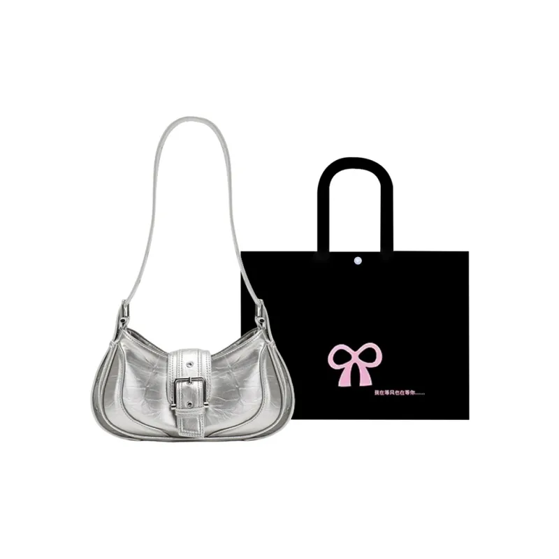 HACIN PU Shoulder Bag Regular Women's Black/Silver-1