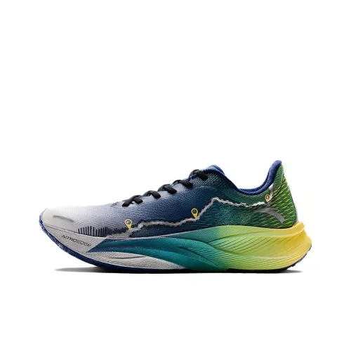 Anta C202 5th Gen Cushioning Rebound Slip-Resistant Low-Top Carbon Plate Marathon Running Shoes Men's White Blue Green