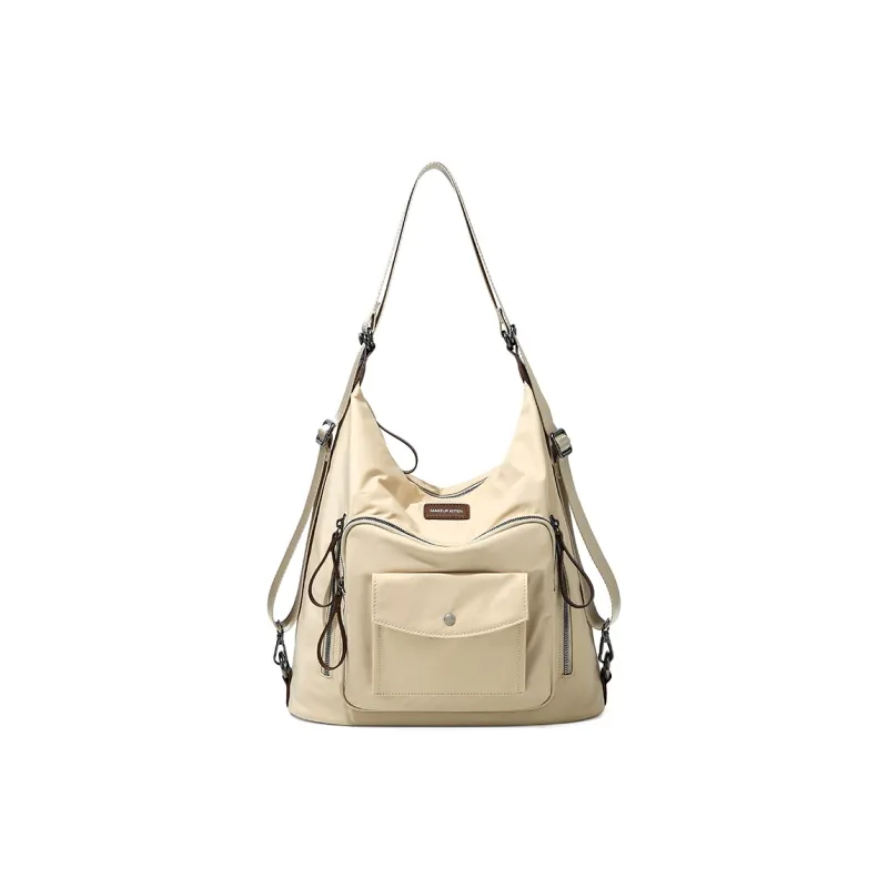 MAKEUP KITTEN Denim Synthetic Leather Shoulder Bag Women's Khaki-1