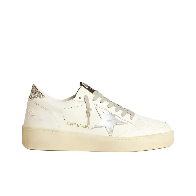 Golden Goose Ball Star 2 Deluxe White Silver Women's-1