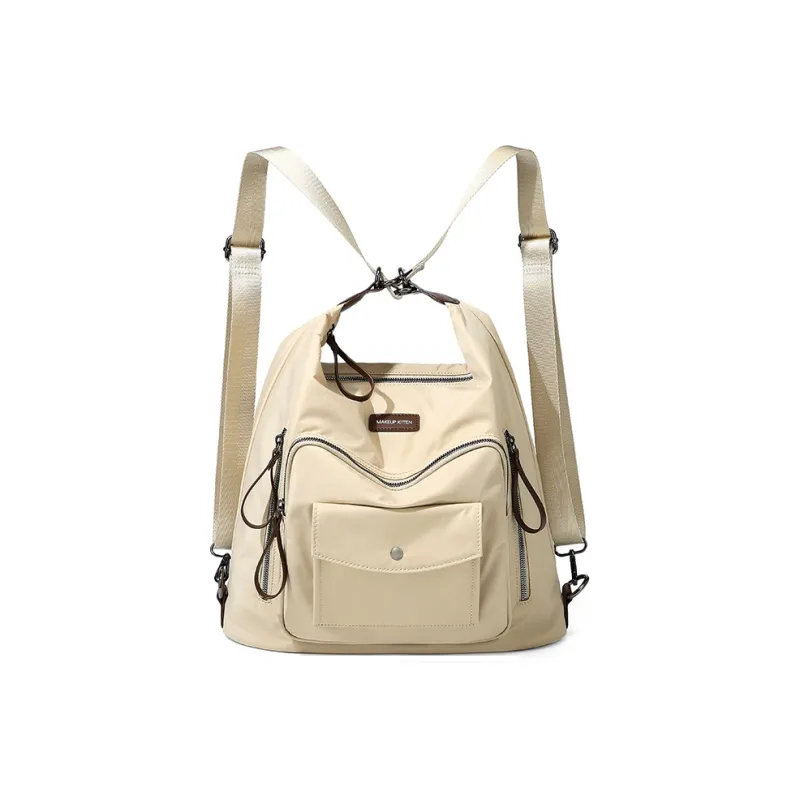 MAKEUP KITTEN Denim Synthetic Leather Shoulder Bag Women's Khaki-2