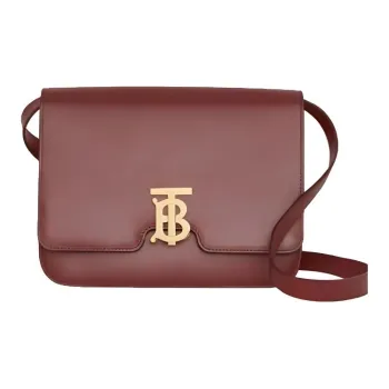 Burberry Sheepskin Shoulder Bag Women's Burgundy