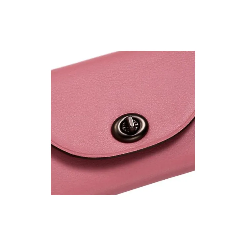 COACH Card Case Calfskin Card Holder Women's Pink-2