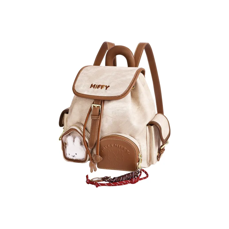 Miffy Synthetic Leather Backpack Women's Khaki/Blue-1