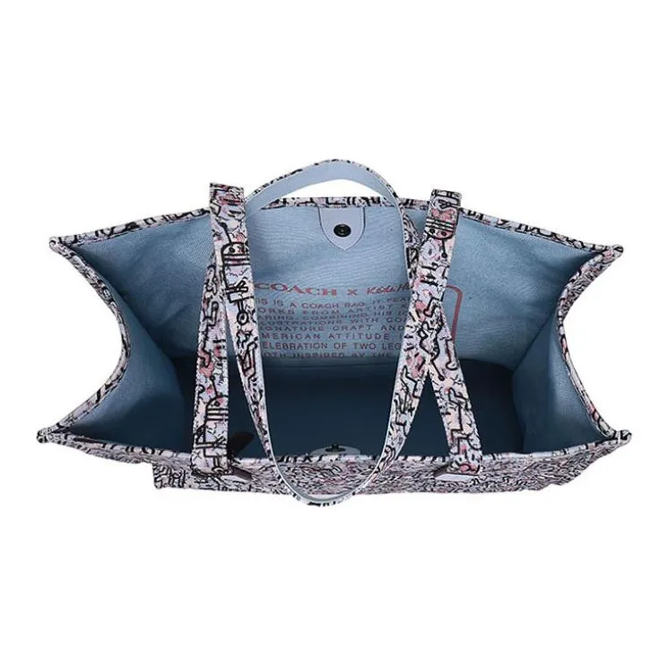Keith Haring X COACH Recycled Tote Shoulder Bags-3