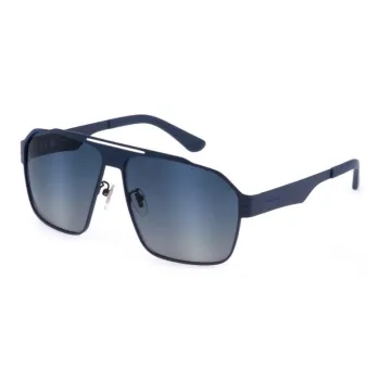 Police Metal Irregular Shape Sunglasses Men's Blue