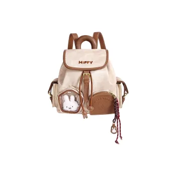Miffy Synthetic Leather Backpack Women's Khaki/Blue