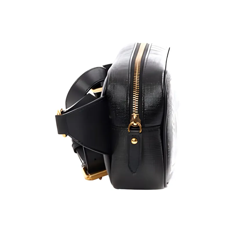 VERSACE Leather Sling Bag Fanny Pack Women's Black-2