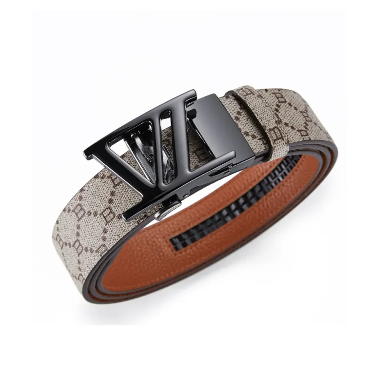Jeccieziio Top Grain Cow Leather Belt Men's Gunmetal, Gold, Silver Width 3.5cm Gift Box Set-15
