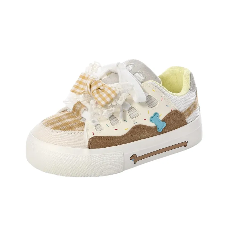 Fawn Miri Anti Slip And Wear Resistant Height Increasing Low Top Skateboard Shoes Women's Beige Khaki-4