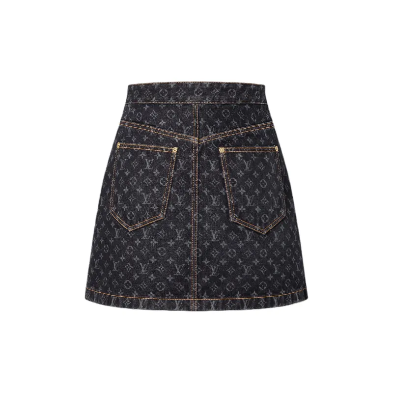 LOUIS VUITTON Monogram Denim Mini Skirt-1