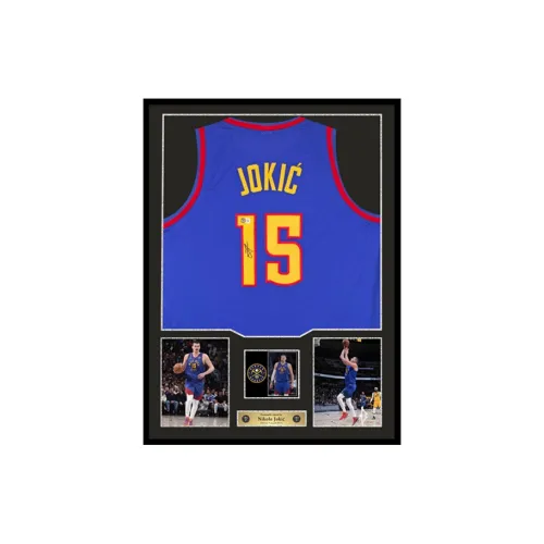 Three For Denver Nuggets Basketball Fan Supplies Framed Outer Frame Dimensions Approximately 78x98cm Blue Unisex