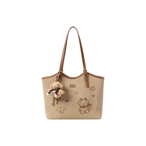PAYOT Microfiber Synthetic Leather Shoulder Bag Regular Women's Apricot