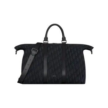 DIOR Cotton Shoulder Bag Crossbody Bag Handbag Men's Black