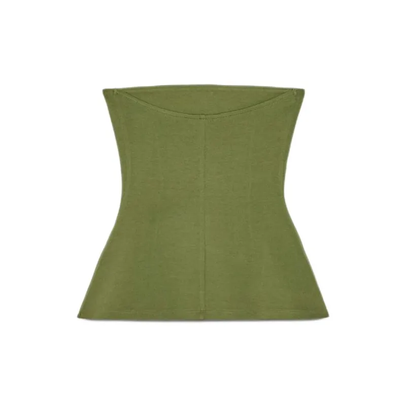 ZARA Strapless Top Women's Green-1